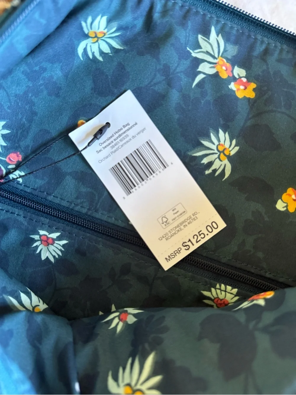 Vera Bradley Quilted Crossbody in Teal, Brown, Cream Plaid